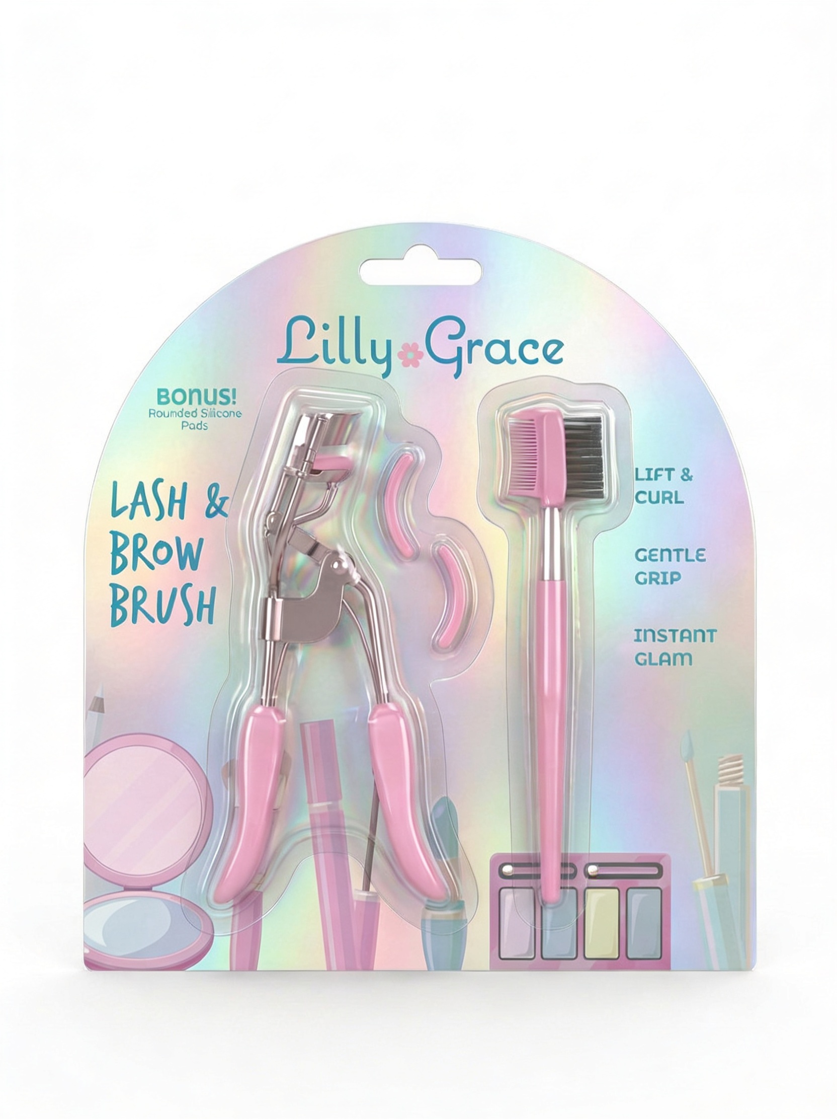 Lash & Brow Brush — eyelash curler and brow brush set