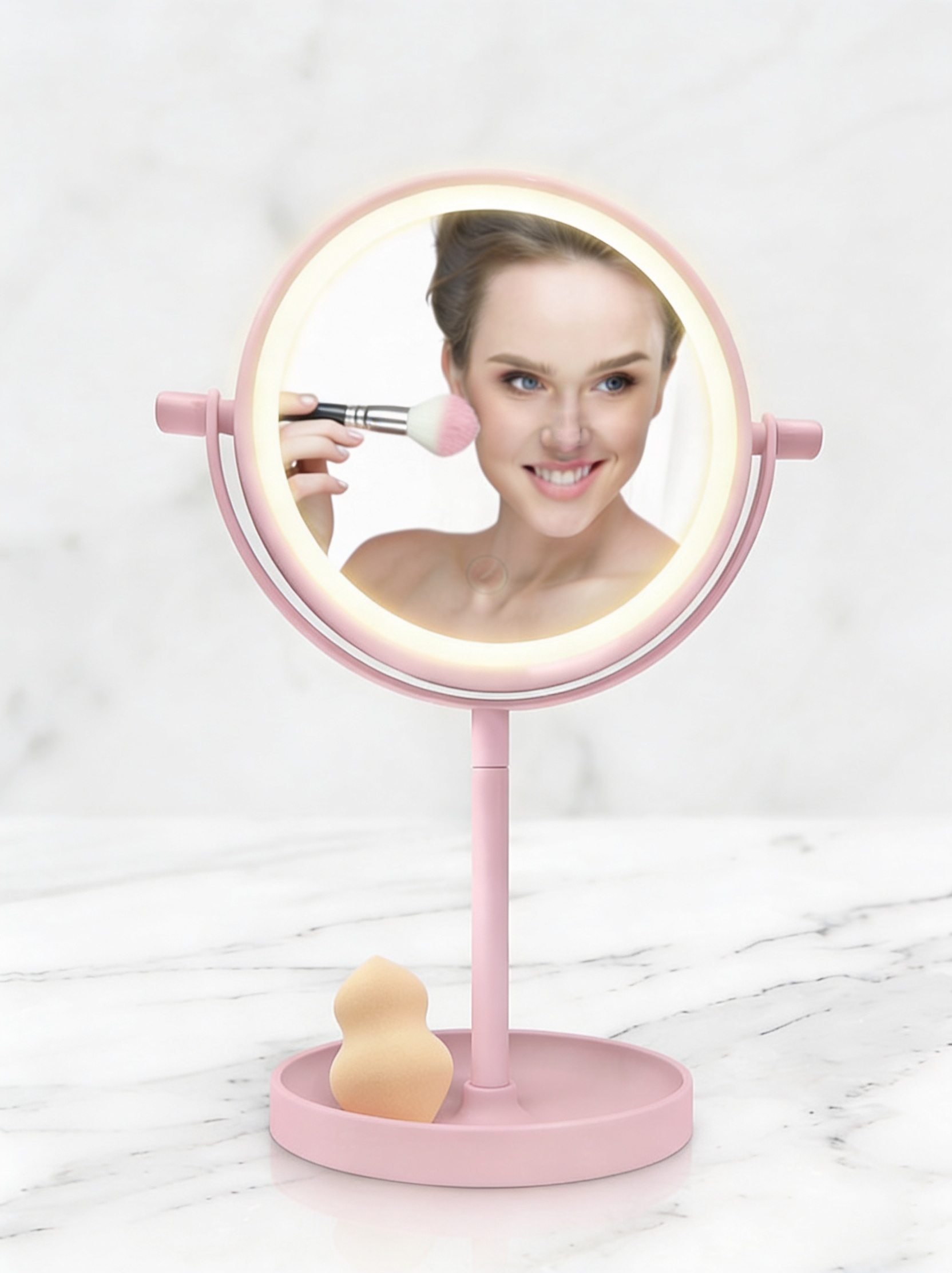 Olivia Rose Table Top LED Vanity Mirror with storage tray